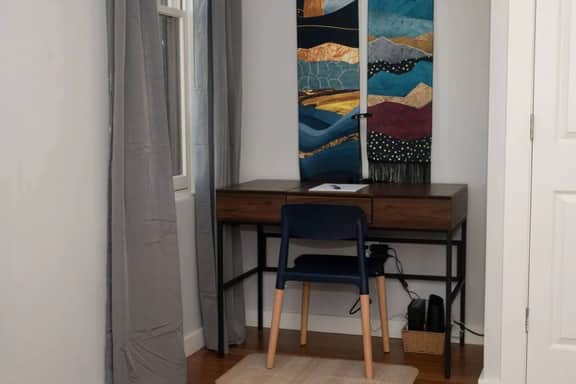 Dedicated Workspace with Desk, Chair, Stationary, Desk Lamp