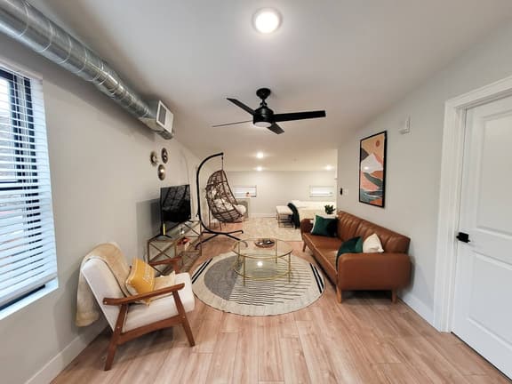 Feel right at home in this cozy, warmly-designed space perfect for individuals and couples. Plenty of pillows and throws to make it easy to relax anywhere you want to.
